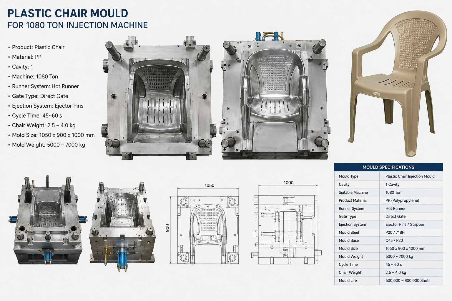 Plastic Chair Injection Mould 2